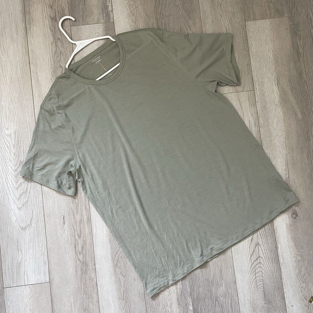Proof Workout Tshirt 72 hour merino short sleeve mens Green (xlarge) classic fit